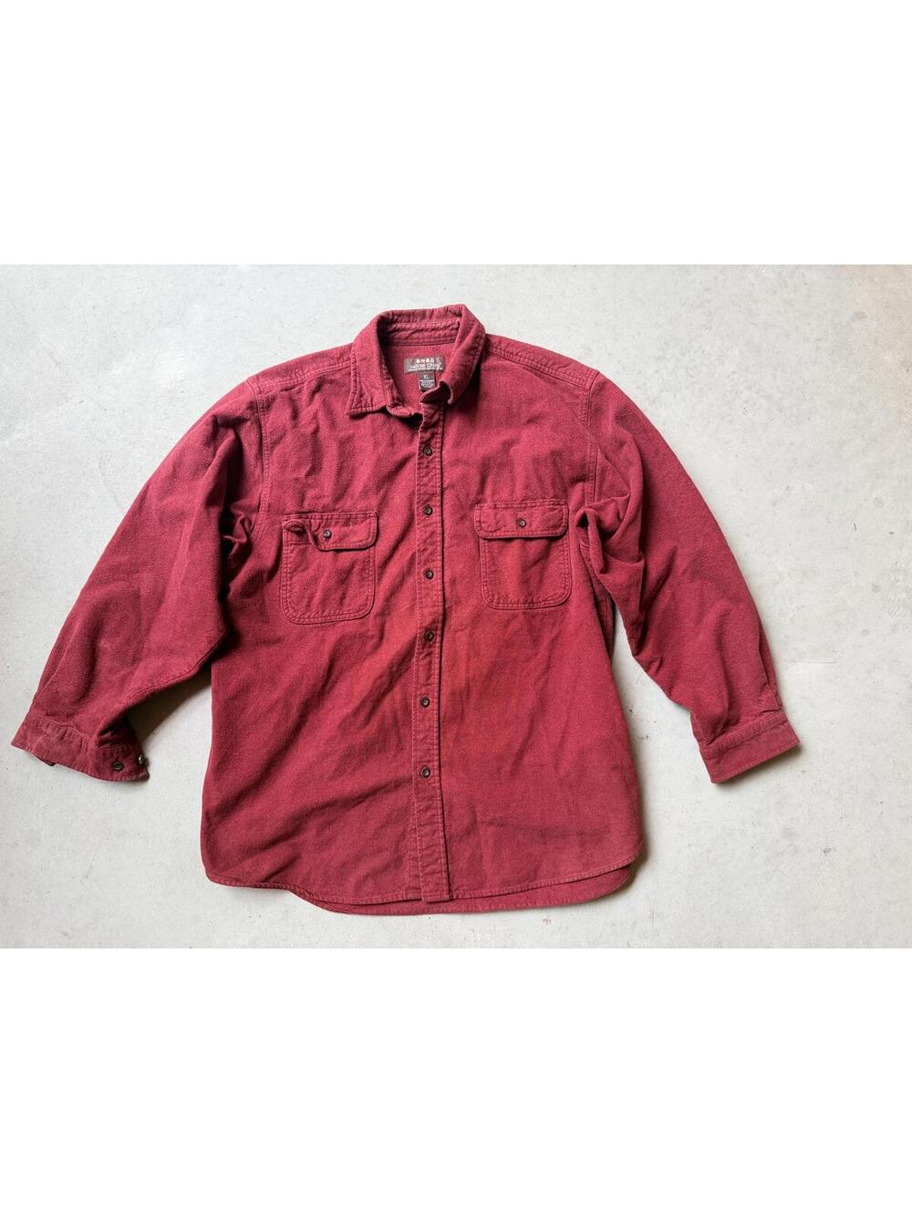 Moose Creek Men's XL Casual Heavy Flannel Red Button-Up Shirt